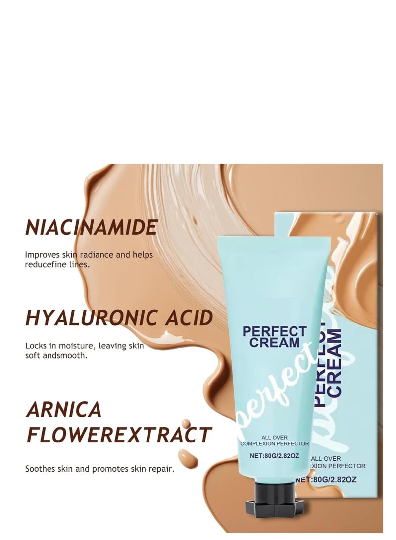 EELHOE Perfect Cream ,Supreme Creme All-Over Complexion Perfector, Beauty Body Coverage Perfector, Supreme Cream Body Perfector, Long Lasting Full Coverage Concealer, Leg Makeup Waterproof No Transfer (80g) - Image 4