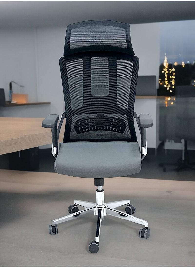 Sabir & Bros Furniture LLC SBF Ergonomic Mesh Office Chair with Headrest, High Back, Adjustable Height and Tilt Back, Breathable Fabric, Chrome Base, Ideal for Home and Office  - Image 2