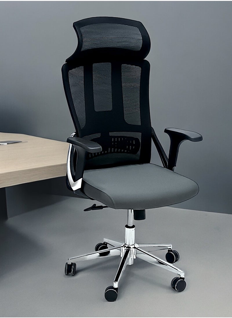 Sabir & Bros Furniture LLC SBF Ergonomic Mesh Office Chair with Headrest, High Back, Adjustable Height and Tilt Back, Breathable Fabric, Chrome Base, Ideal for Home and Office  - Image 5