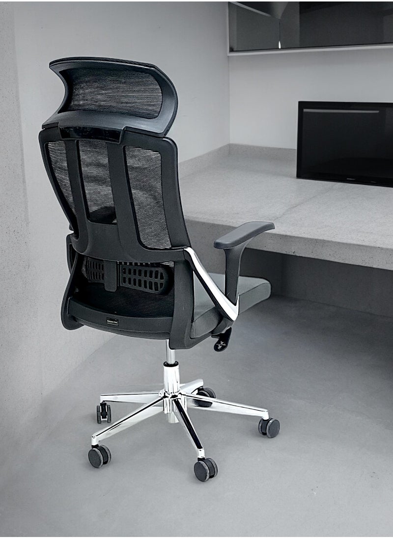 Sabir & Bros Furniture LLC - SBF Ergonomic Mesh Office Chair with Headrest, High Back, Adjustable Height and Tilt Back, Breathable Fabric, Chrome Base, Ideal for Home and Office - Image 1