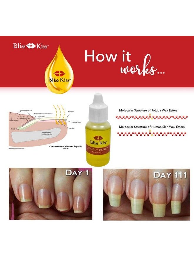 Bliss Kiss Vanilla Fragrance Nail Oil Cuticle Dropper Wvitamin E & Jojoba⏤Nail Strengthener Nail Growth Treatment For Brittle Peeling Breaking Thin Nails 0.5Oz  - Image 4