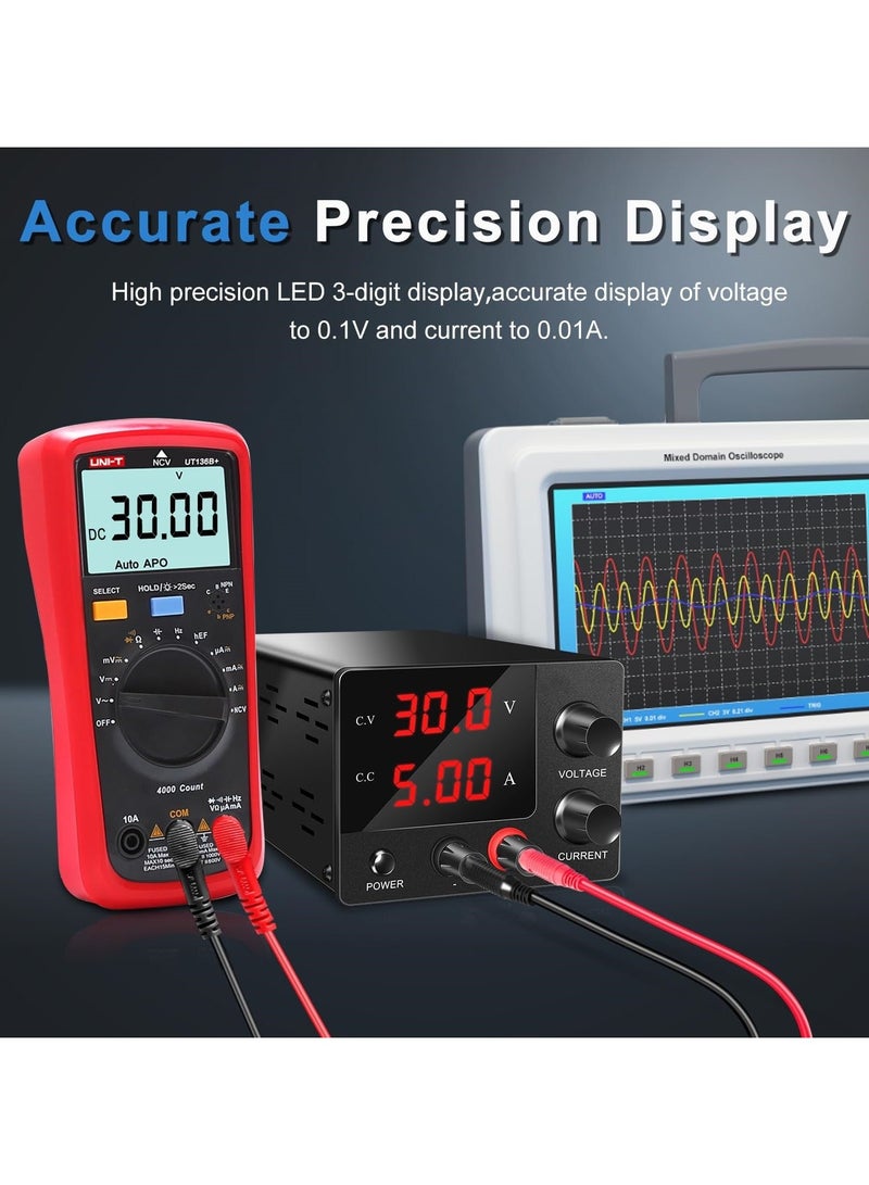 DC Power Supply Variable, 30V 5A Bench Power Supply with Encoder Adjustment, Upgraded 3-Digits LED Display, Mini Regulated DC Bench Power Supply - Image 3