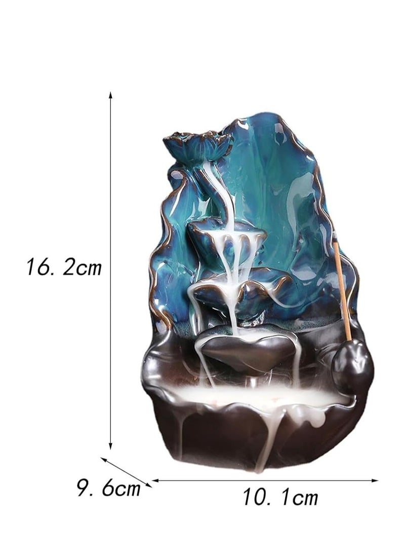 بلان A مبخرة سيراميك بتدفق عكسي على شكل شلال – حامل بخور عطري للتأمل والاسترخاء – ديكور منزلي فاخر لغرفة المعيشة والنوم والمكتب – تصميم فني مميز (شلال) - Image 3