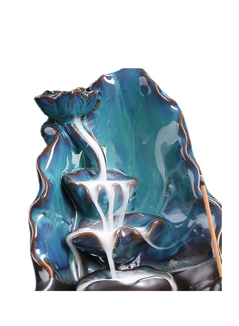 بلان A مبخرة سيراميك بتدفق عكسي على شكل شلال – حامل بخور عطري للتأمل والاسترخاء – ديكور منزلي فاخر لغرفة المعيشة والنوم والمكتب – تصميم فني مميز (شلال) - Image 4