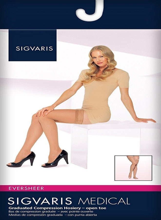 SIGVARIS Women’s Style Sheer 780 Open Toe Thigh-Highs w/Grip Top 30-40mmHg - Black - Small Long - Image 2