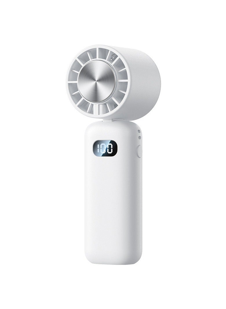 Superconducting Ice Magnetic Refrigeration Handheld fan, Fast Cooling, 4000mAh with Type-C Fast Charging, Digital Display of Power, Foldable, 5 Speeds Suitable for Travel/Outdoor/Home/Office