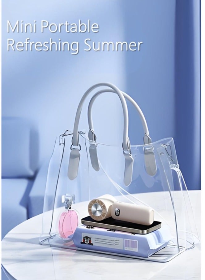 Superconducting Ice Magnetic Refrigeration Handheld fan, Fast Cooling, 4000mAh with Type-C Fast Charging, Digital Display of Power, Foldable, 5 Speeds Suitable for Travel/Outdoor/Home/Office