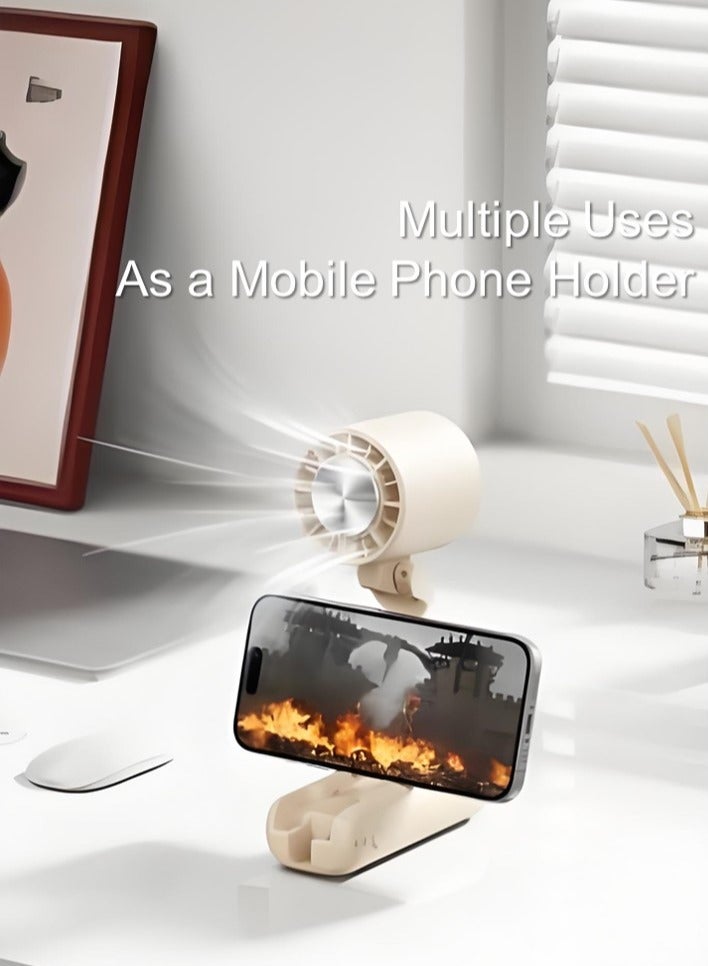 Superconducting Ice Magnetic Refrigeration Handheld fan, Fast Cooling, 4000mAh with Type-C Fast Charging, Digital Display of Power, Foldable, 5 Speeds Suitable for Travel/Outdoor/Home/Office