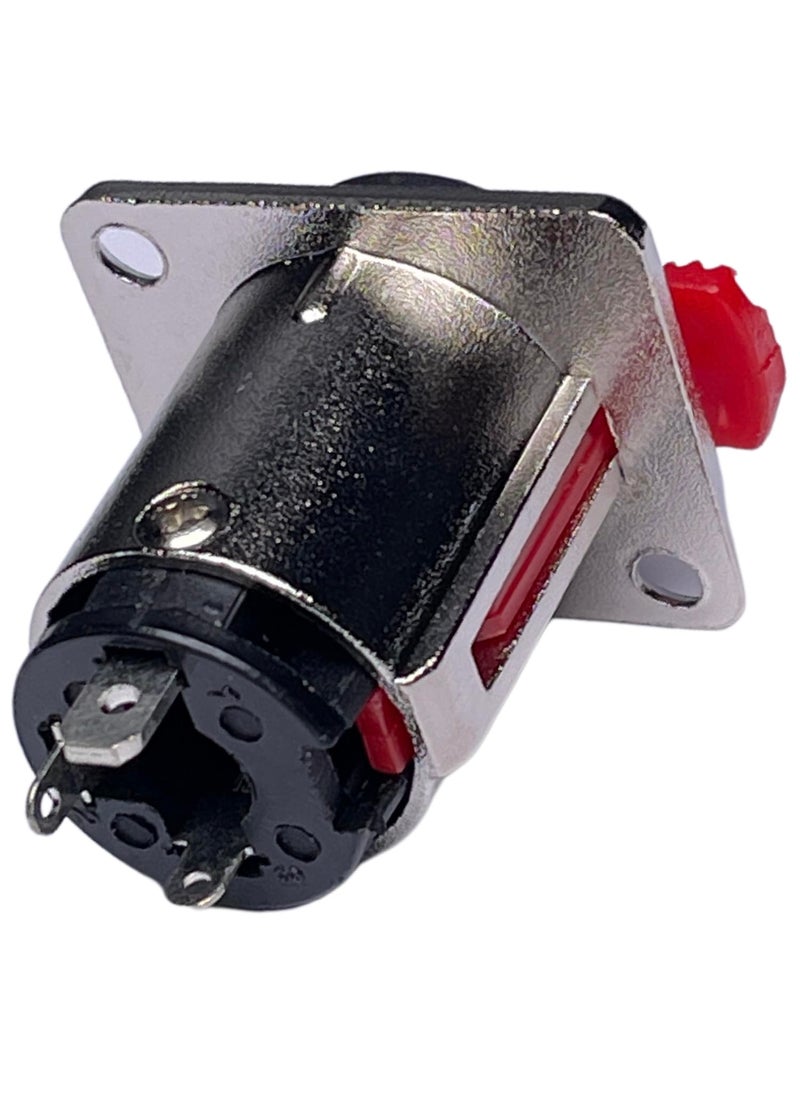 CESS CESS Matte Silver 1/4" Square TS and TRS Socket, Panel Mount Jack Locking Style, D Series Size - 1/4 Inch Female Stereo and Mono/TRS and TS Audio Socket, 6.35mm Socket, 4 Pack  - Image 5