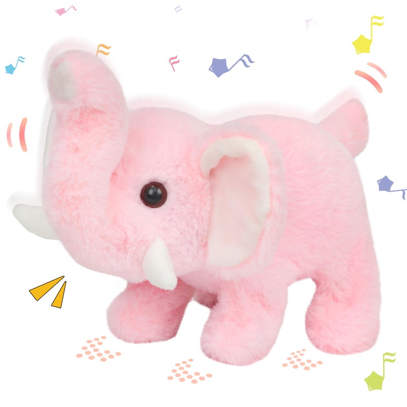 Hopearl Walking Elephant Interactive Crawling Elephish Electronic Plush Toy Animated Gifts for Toddlers Birthday Pink 8 - Image 3