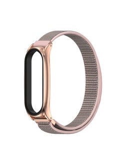 Generic Replacement Strap For Xiaomi Mi Band 6 / 5 / 4 / 3 Mijobs Nylon Loop Plus Watch Band Watch Band Pink Sand Rose Gold 