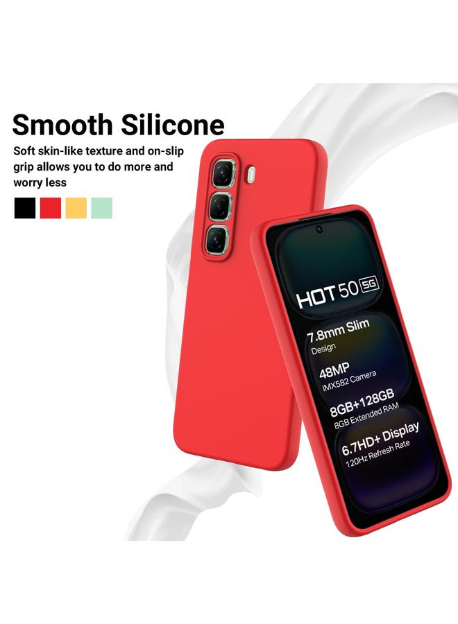 S-TOP Case For Infinix Hot 50 5G Solid Color Liquid Silicone Dropproof Full Coverage Phone Case - Image 3