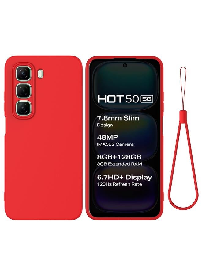 S-TOP Case For Infinix Hot 50 5G Solid Color Liquid Silicone Dropproof Full Coverage Phone Case - Image 1