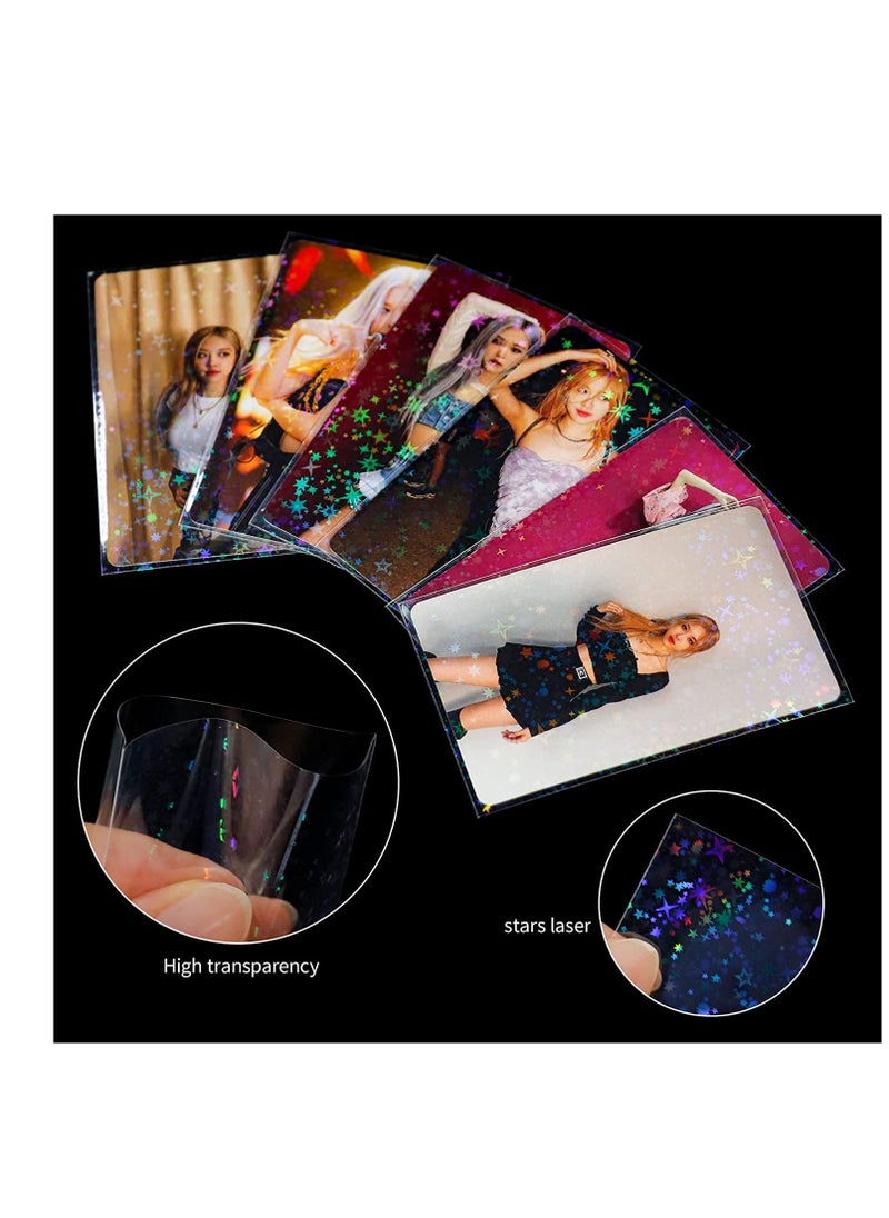 Generic - 200 Kpop Photocard Sleeves, Holographic Star Gemstone Protectors for Trading Cards, 61x88mm, Perfect for Collectors - Image 1