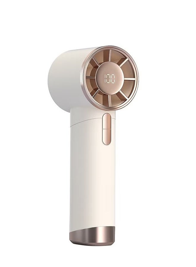 Happy D Handheld Mini Fan Battery Operated Small Personal Portable Fan Speed Adjustable USB Rechargeable Fan for Kids Girls Women Men Home Office Indoor Outdoor Travelling, White - Image 1