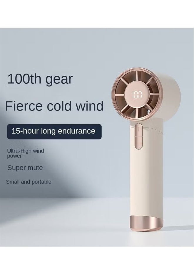 Happy D Handheld Mini Fan Battery Operated Small Personal Portable Fan Speed Adjustable USB Rechargeable Fan for Kids Girls Women Men Home Office Indoor Outdoor Travelling, White - Image 2