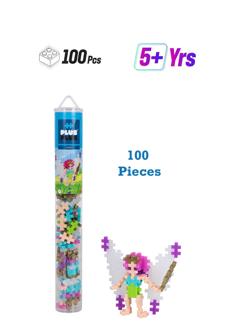 Plus-Plus Fee Animals  Creative Building Blocks Tube, Fairy, Ingenious Construction Toy, 100 Pieces, Multicoloured  - Image 1
