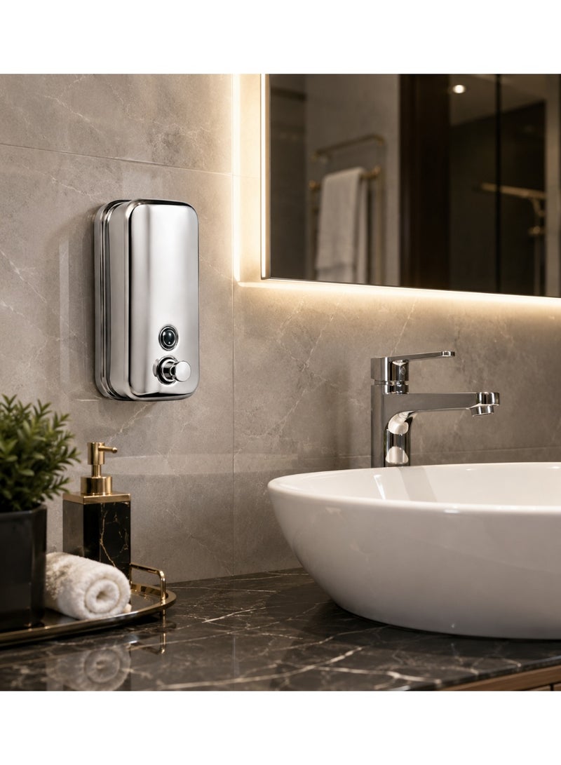 Luxury Liquid Soap Dispenser – Made of Stainless Steel (Silver, 1000ml) - Image 2