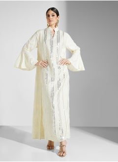 Khizana Bell Sleeved Embroidered Jalabiya  - Image 4