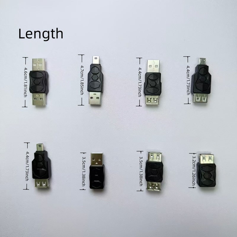 محوِّل USB أنثى إلى ذكر ميني يو إس بي للتمديد ثنائي الاتجاه لنقل محمول للقرص، قطعتان - Image 2