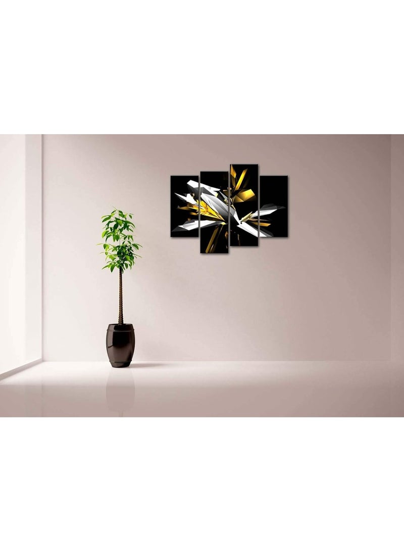Today Idea Digital Art Abstract Black White Yellow Wall Art Painting Pictures Print On Canvas Abstract The Picture for Home Modern Decoration 12x26inchx2Panel,12x35inchx2Panel - Image 2