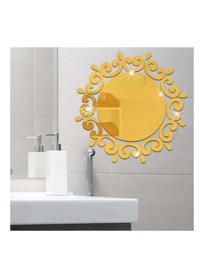 NIBEMINENT Flower Vine Dressing Up Mirror Sticker Gold 46x46cm  - Image 3