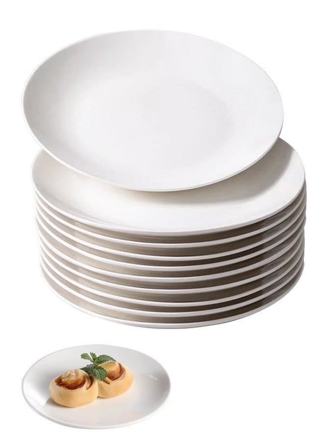 Morlife 6 inch White Porcelain Dinner Plates Set of 10 ,  Salad Plate White Dinnerware Dish Catering Serving Plates ,  Lead-Free, Microwave, Oven and Dishwasher Safe - Image 1