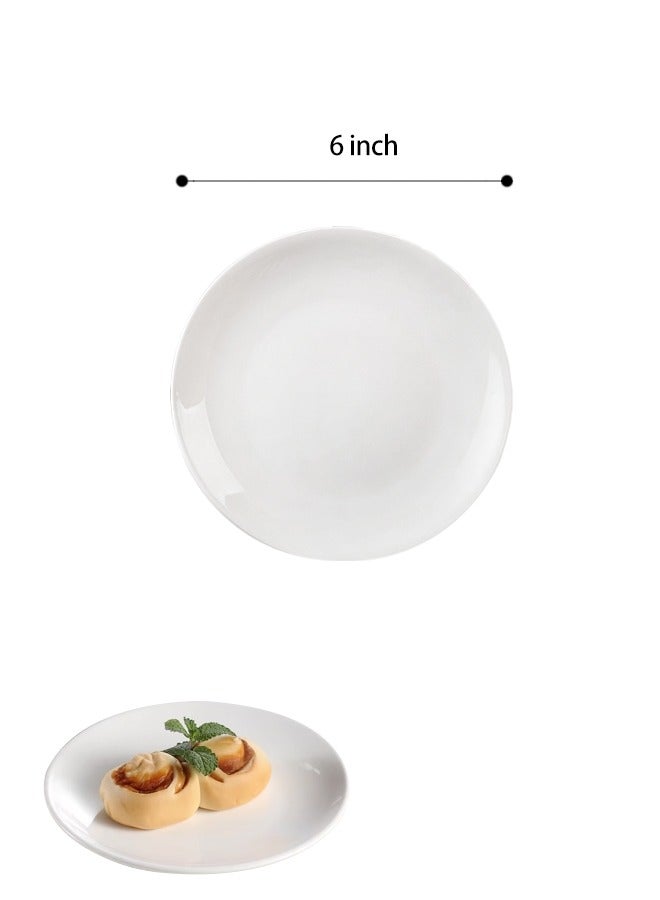 Morlife 6 inch White Porcelain Dinner Plates Set of 10 ,  Salad Plate White Dinnerware Dish Catering Serving Plates ,  Lead-Free, Microwave, Oven and Dishwasher Safe - Image 5