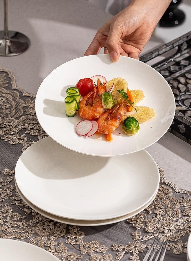 Morlife 6 inch White Porcelain Dinner Plates Set of 10 ,  Salad Plate White Dinnerware Dish Catering Serving Plates ,  Lead-Free, Microwave, Oven and Dishwasher Safe - Image 2