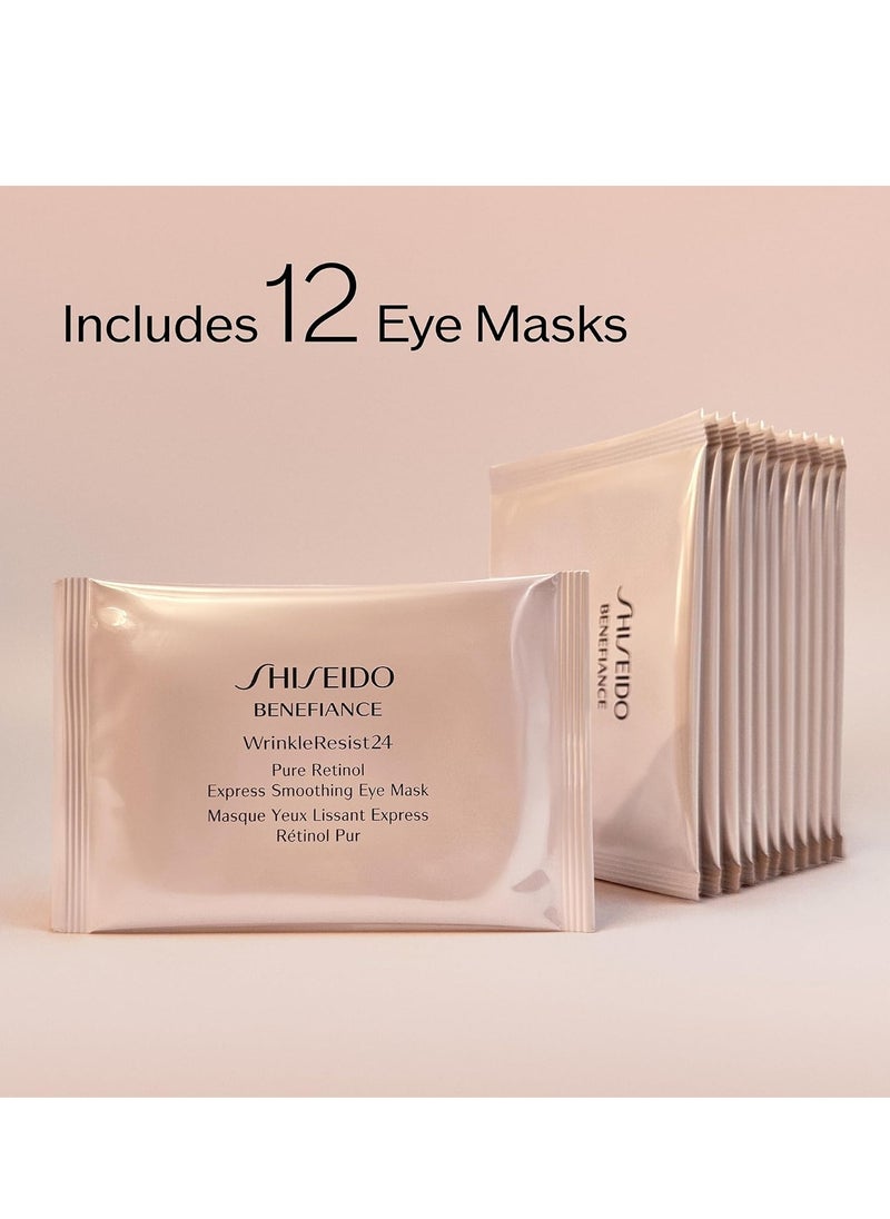 Shiseido - Shiseido Benefiance WrinkleResist24 - Pure Retinol Express Smoothing Eye Mask - 12 Sets of Two Eye Masks - Reduces Appearance of Wrinkles in 15 Minutes - Image 1