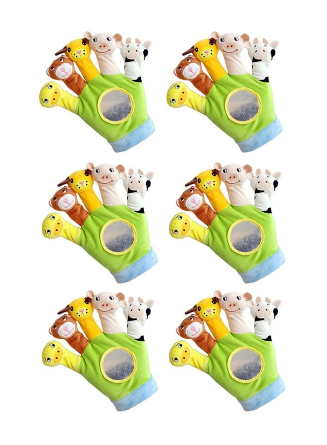 XIANGYU 6PCS Cute Animal Finger Hand Plush Puppet Gloves Early Education Toys For Baby  - Image 1