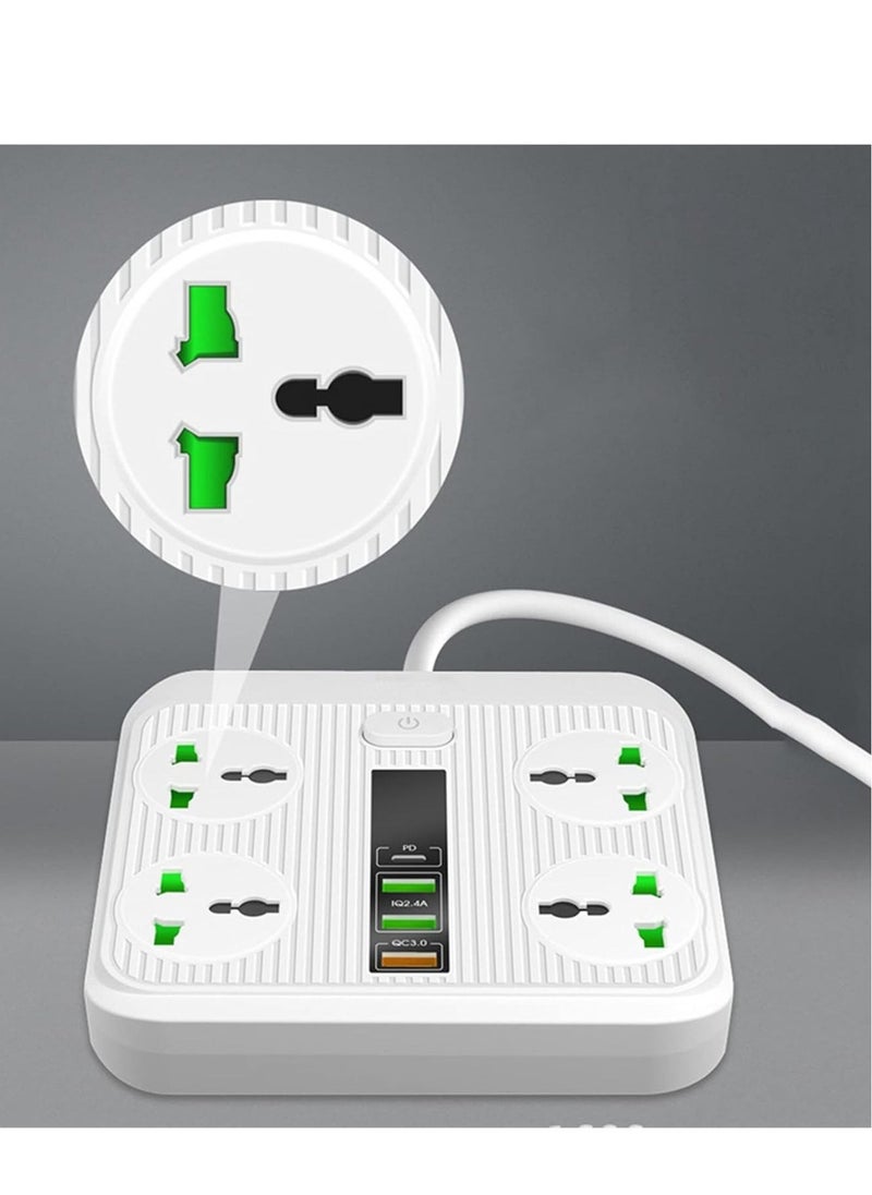TIGER 2025 Power Strip Surge Protector with 4 Outlets, 3 USB Ports, 1 USB-C PD 40W QC3.0, 3000W, 6 Ft Extension Cord – Perfect for Home, Office, Hotel, and Device Charging (Black) – Overload Protection, Fast Charging & Safe Use  - Image 5