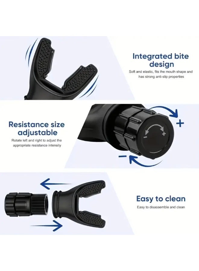 كوالتي جهاز تمرين التنفس لقياس التنفس - جهاز تدريب رئوي بمقاومة قابلة للتعديل لتحسين سعة الرئة وقوة البطن - جهاز تدريب عضلات الشهيق O2 للرياضيين والمغنين واستعادة التنفس - Image 2