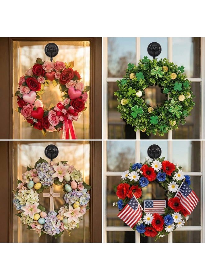NL HOME Powerful Wreath Hangers for Window or Glass Door, 4-Pack Powerful Suction Cup Hooks Utility Hooks, Antique Gold - Image 5