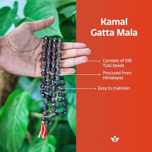 Swaha Kamal Gatta Japa Mala | Natural 108 + 1 Beads Lotus Seed Mala | Laxmi Pooja Mala | Meditation | Spritual Practises - Image 2