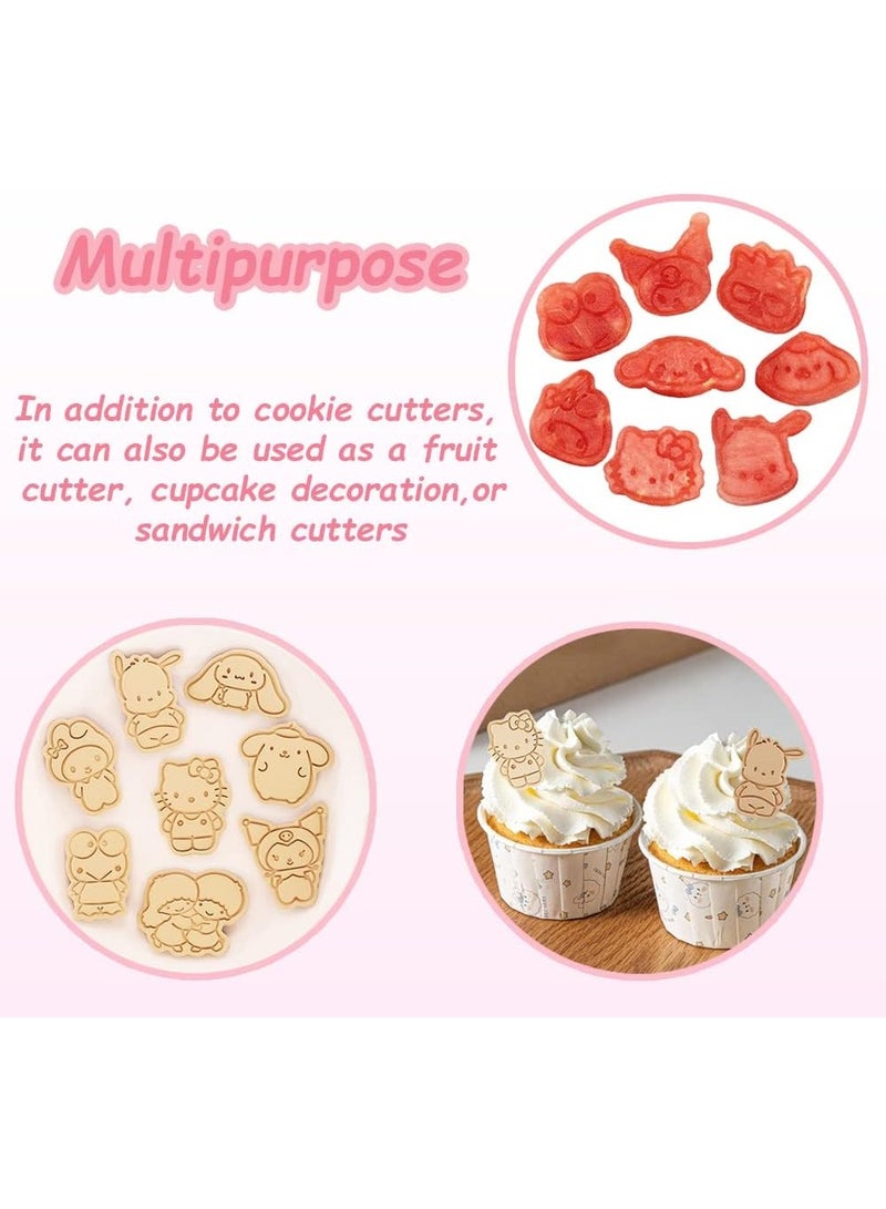 general 8 Pieces of Mini Cute Cartoon Cookie Knife, 3D Raised Design Cookie Seal, Cookie Mold for Frosting Decoration, Mini Pie Mold - Image 4