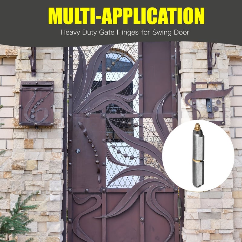 2pcs Heavy Duty Carbon Steel BBQ Smoker Barrel Hinges For Weld On Swing Door Trailer Ramp - Image 2