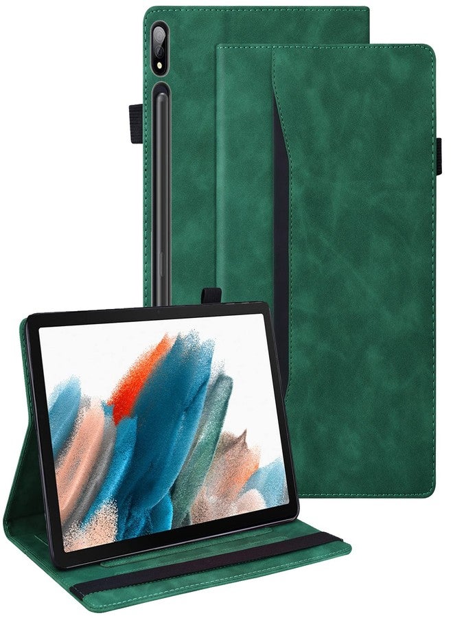 Dteck Galaxy Tab S8 Ultra Case 2022 - Premium Leather Smart Wake/Sleep Cover with Front Pocket & Multiple Angles Stand Tablet Case for Samsung Galaxy S8 Ultra 14.6 Tablet SM-X900/X906, Green - Image 1