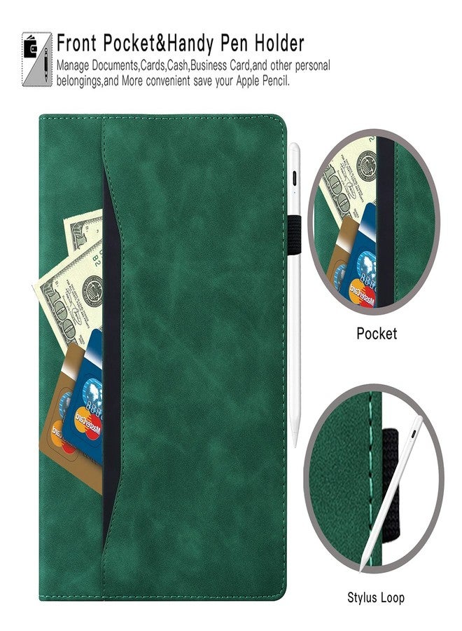 Dteck Galaxy Tab S8 Ultra Case 2022 - Premium Leather Smart Wake/Sleep Cover with Front Pocket & Multiple Angles Stand Tablet Case for Samsung Galaxy S8 Ultra 14.6 Tablet SM-X900/X906, Green - Image 3