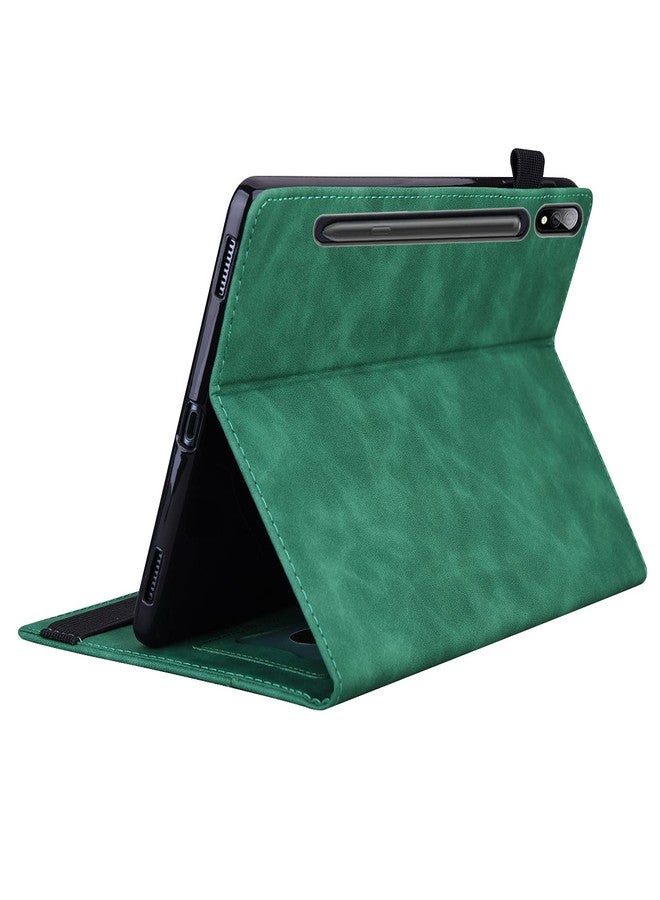 Dteck Galaxy Tab S8 Ultra Case 2022 - Premium Leather Smart Wake/Sleep Cover with Front Pocket & Multiple Angles Stand Tablet Case for Samsung Galaxy S8 Ultra 14.6 Tablet SM-X900/X906, Green - Image 5