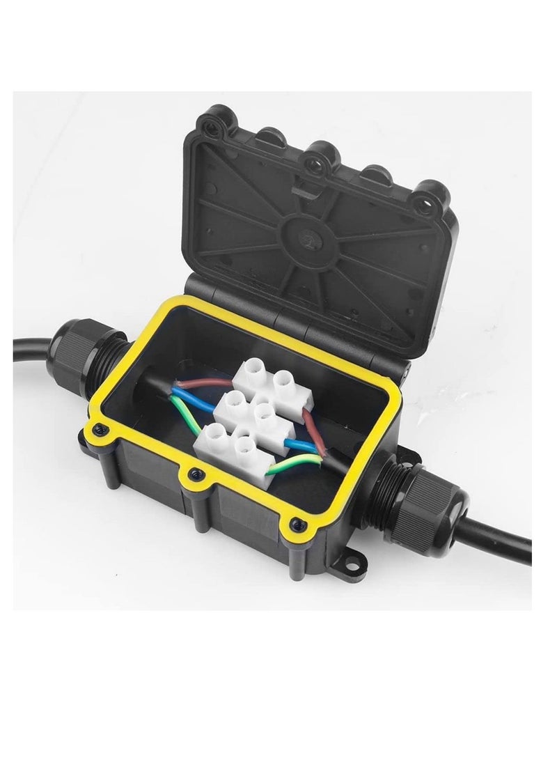 SYOSI Outdoor Junction Box Waterproof IP68, 3 Way M20 Coaxial Underground Cable Connector Electrical External Power Cord Boxes 2PCS  - Image 4