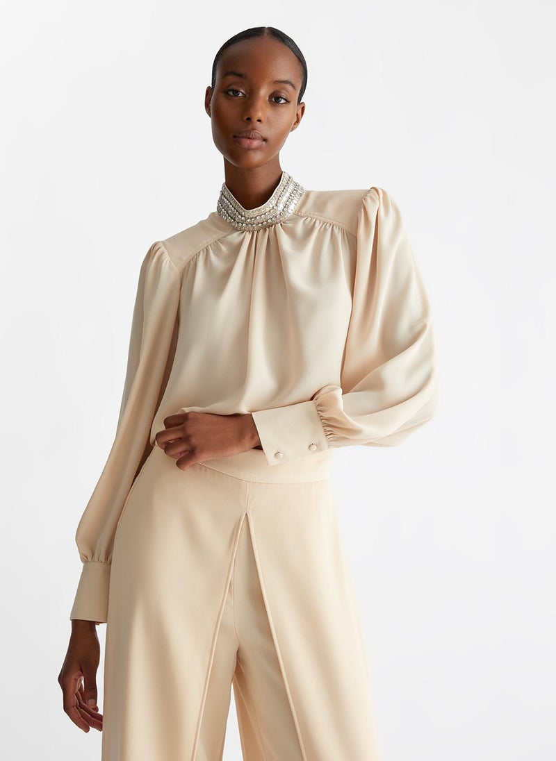 Liu Jo Georgette blouse with rhinestones - Image 1