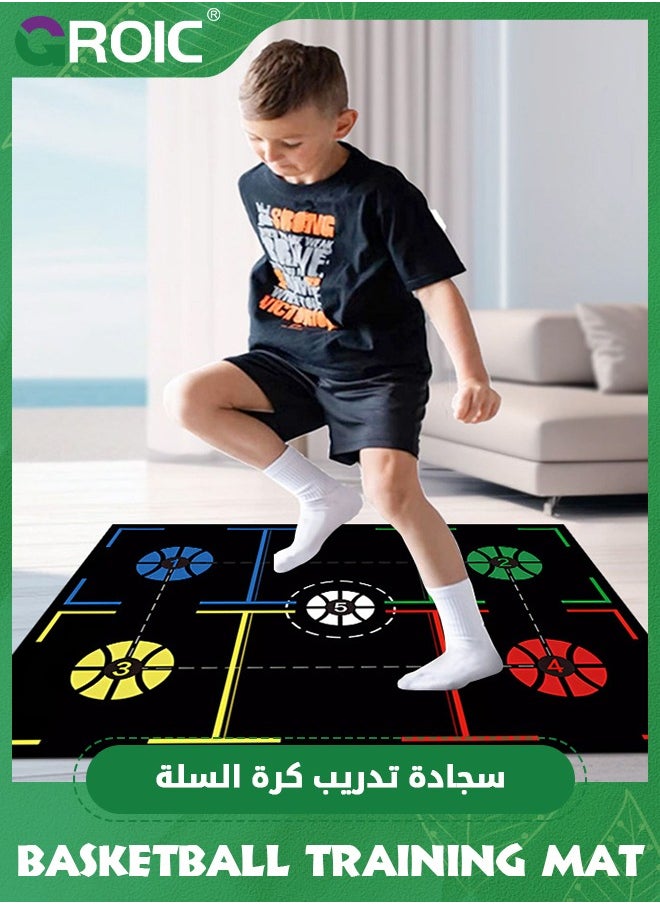 GROIC Basketball Footstep Training Mat, Portable Basketball Footwork Training Mat, Agility Footstep Training Mat, Basketball Pads for Training All Levels, Point Reminder Basketball Practice Equipment  - Image 2