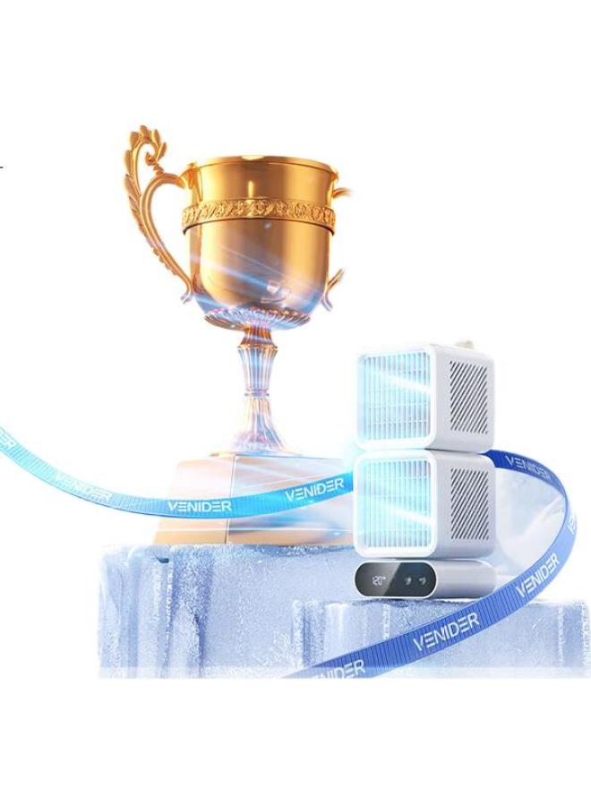 VENIDER "Global Cold Wind" Desktop Fan Cooling Mini Air Conditioner Bladeless Tower Fan Silent Usb Tabletop Charging Portable Dorm Office Bedside Outdoor Brushless Motor - Image 1