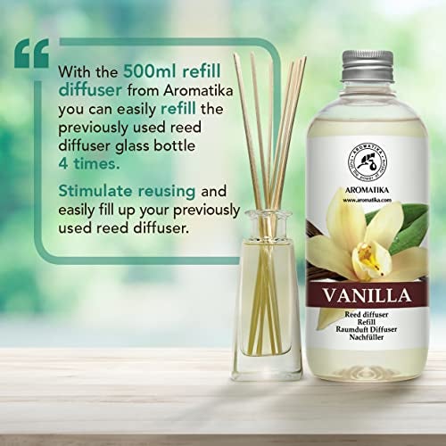 Aromatika Diffuser Refill Vanilla 34 Fl Oz - 2 x 500ml - Fragrance Oil Diffuser Refill - Home Fragrance - Vanilla Scent - Room Freshener - Vanilla Aroma - Fresh and Long Lasting Fragrance - Image 3