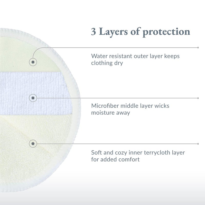 Ameda Washable Nursing Pads | 4 Pairs (8 Count) | Organic Bamboo Nursing Pads | Breastfeeding Supplies | Reusable Breast Pads for Leaking Milk | Breastfeeding Pads | Includes Mesh Laundry Bag - Image 3