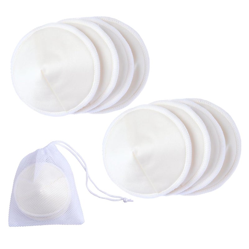 Ameda Washable Nursing Pads | 4 Pairs (8 Count) | Organic Bamboo Nursing Pads | Breastfeeding Supplies | Reusable Breast Pads for Leaking Milk | Breastfeeding Pads | Includes Mesh Laundry Bag - Image 1