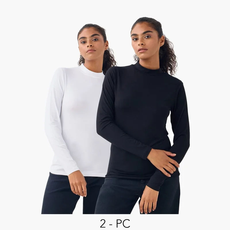 Splash FAV Set of 2 - High Neck T-shirt with Long Sleeves