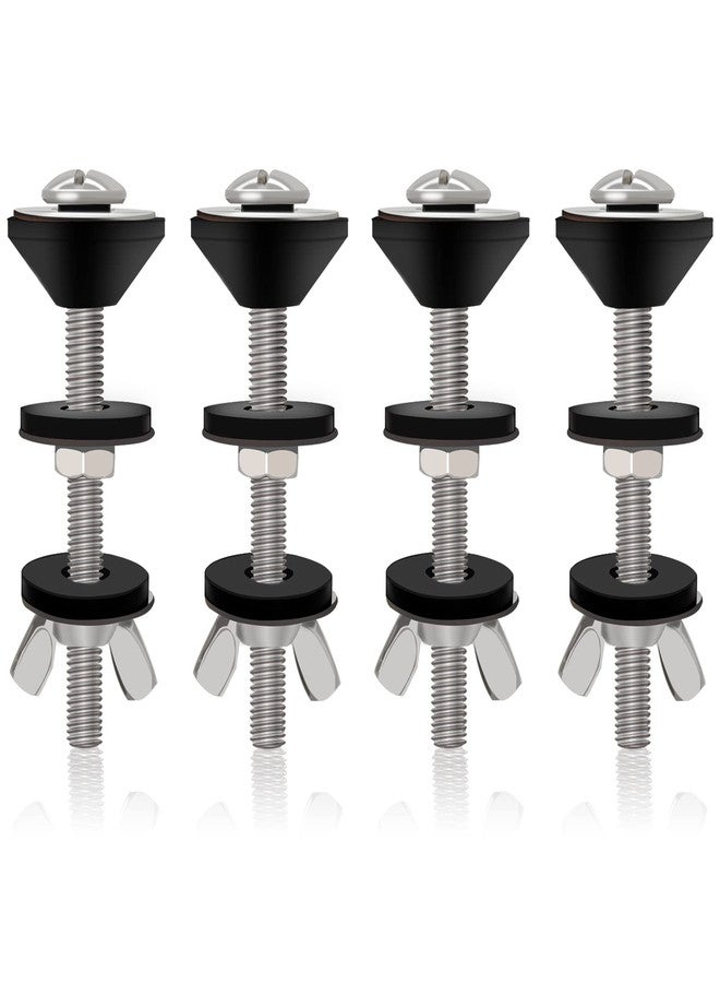 Lovppy 4PCS Universal Toilet Tank to Bowl Bolts Kit, Heavy Duty Toilet Bolts, Waterproof Stainless and Rubber Washers Gaskets with Extra Long Nut Screw for Fastening (Silver) - Image 1