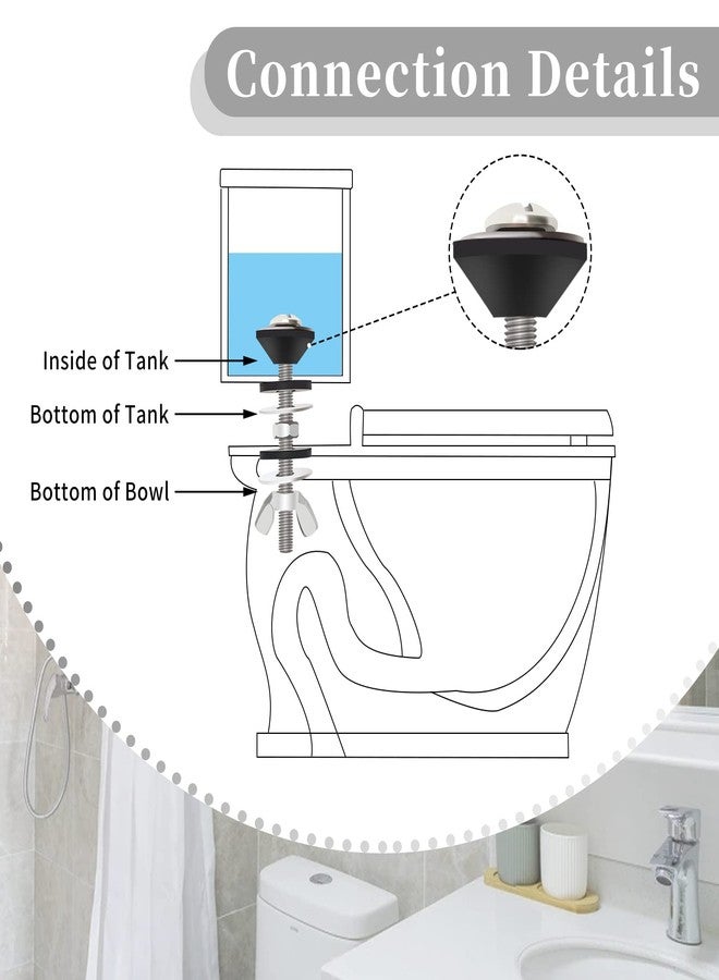 Lovppy 4PCS Universal Toilet Tank to Bowl Bolts Kit, Heavy Duty Toilet Bolts, Waterproof Stainless and Rubber Washers Gaskets with Extra Long Nut Screw for Fastening (Silver) - Image 5